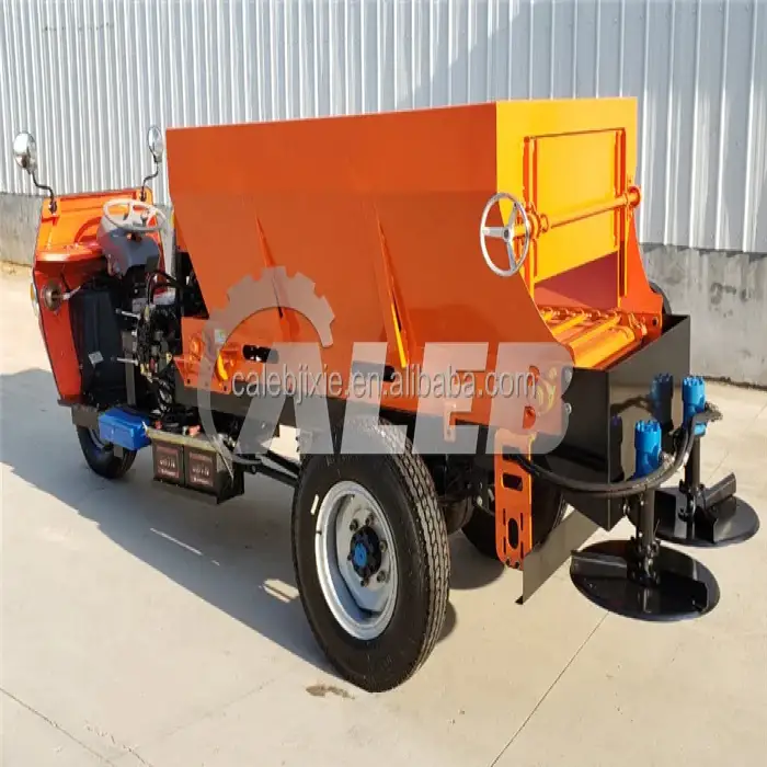 SFJ-1.5 manure spreader tractor trailed double transmission chains farmyard manure spreader large fertilizer spreading machine