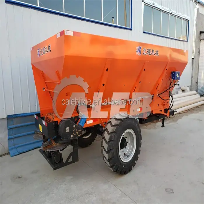 SFJ-1.5 manure spreader tractor trailed double transmission chains farmyard manure spreader large fertilizer spreading machine