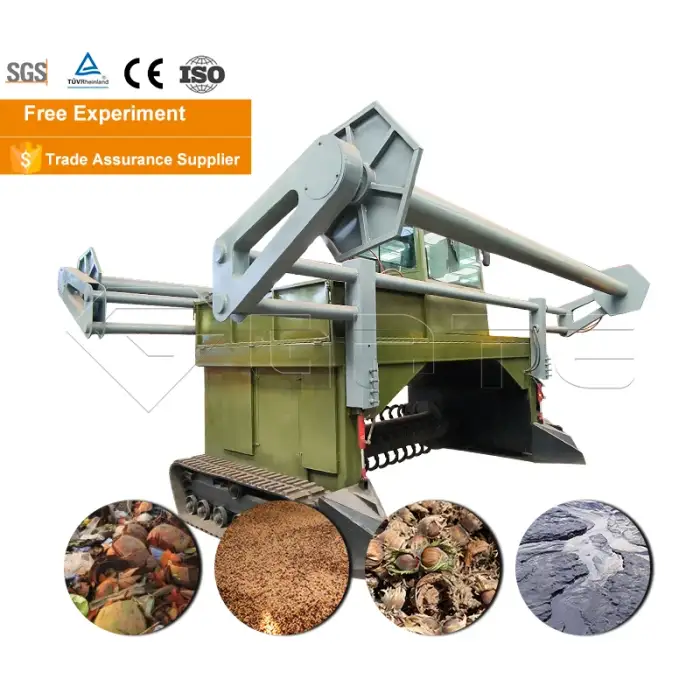 GATE Rabbit Manure Compost Turner Machine Automated Municipal Waste Turner Composter Machine Food Waste Mulch Spreader Turner