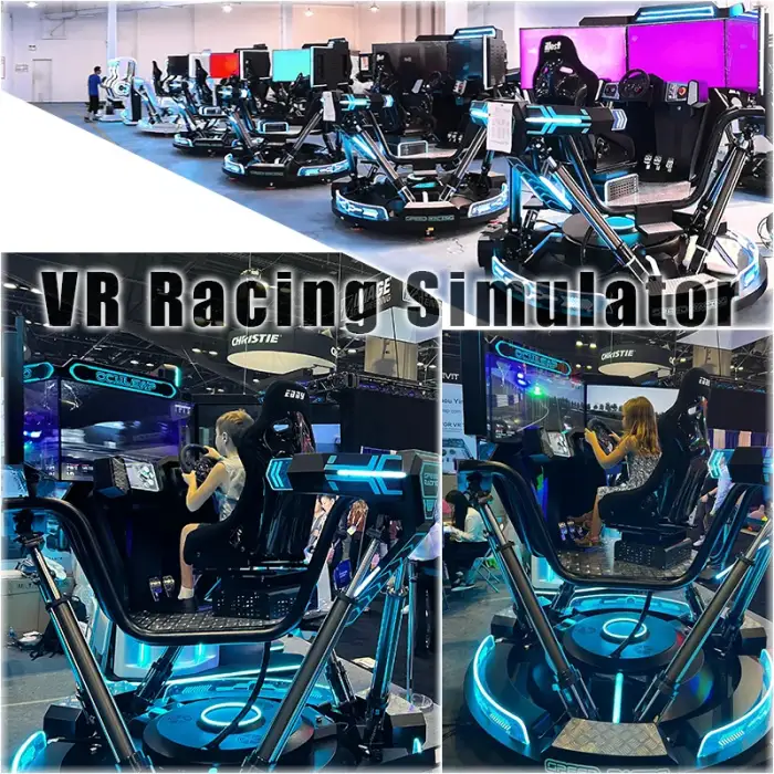 VR Game Machine 3 Screen AR/VR Entertainment Gaming VR Racing Simulator Commercial Coin And Credit Card Payment Systems