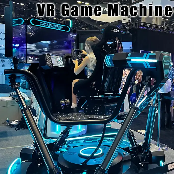 VR Game Machine 3 Screen AR/VR Entertainment Gaming VR Racing Simulator Commercial Coin And Credit Card Payment Systems