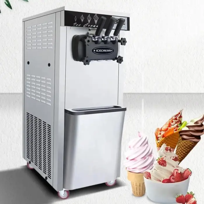 18L/H Soft Serve Ice Cream Machine 2+1 Flavors Professional Commercial Ice Cream Shop Use Ice Cream Machine