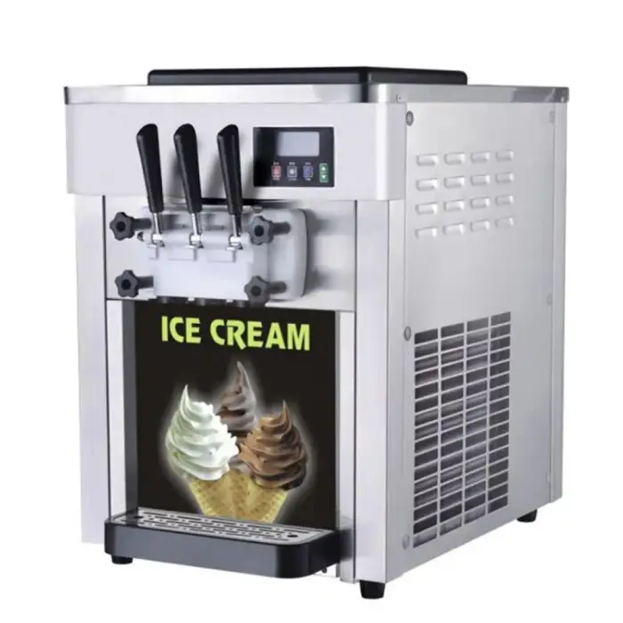 3 Flavors Automatic Soft Serve Ice Cream Machine: 1800W Ice Cream Yogurt Maker