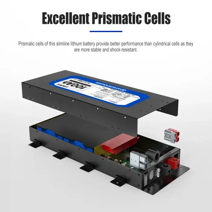 12V 100AH Slimline Lifepo4 Lithium Battery With In-Built 40a Dc-Dc Charger And Power Hub