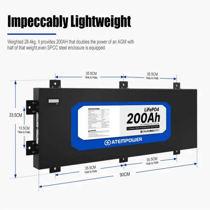 Deep Cycle Ultra Slim Lithium Battery 12v 100AH 200AH Slimline Lifepo4 Lithium Iron Battery for RV 4x4 Camping