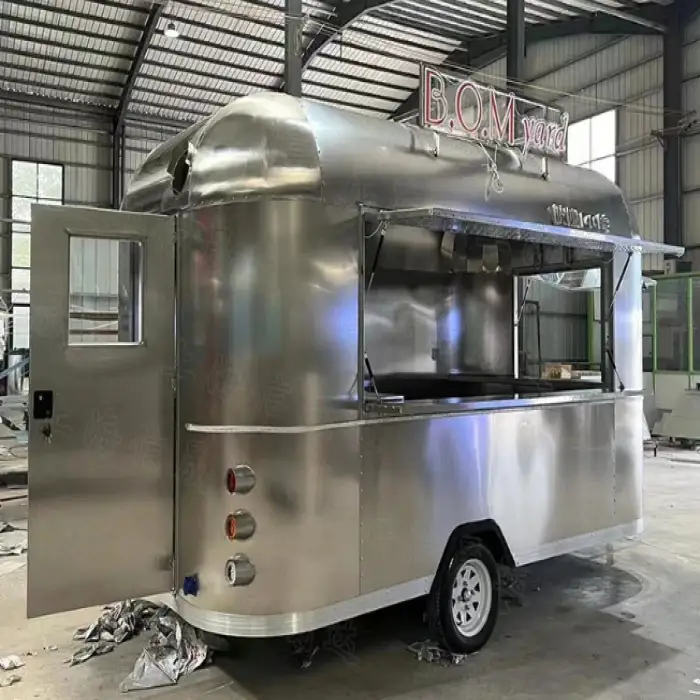 Outdoor Mobile Kitchen Food Car Fast Food Truck Electrical Stainless Steel Mobile Food Cart