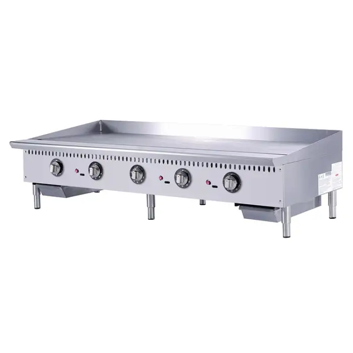 American Style Commercial Kitchen Equipment 60 Inch Grill Thermostat Control Stove Gas Cooker Teppanyaki Frying Pan Gas Griddle