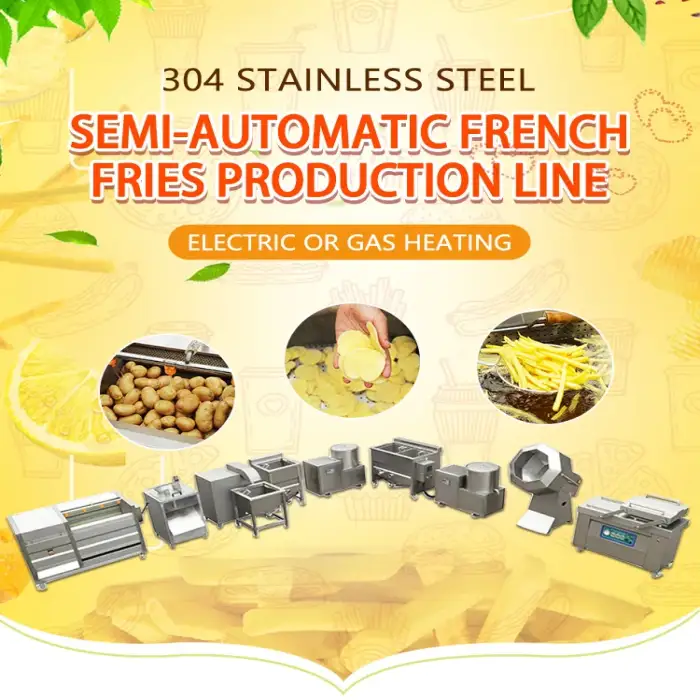 300kg/h Fully automatic frozen french fries making line