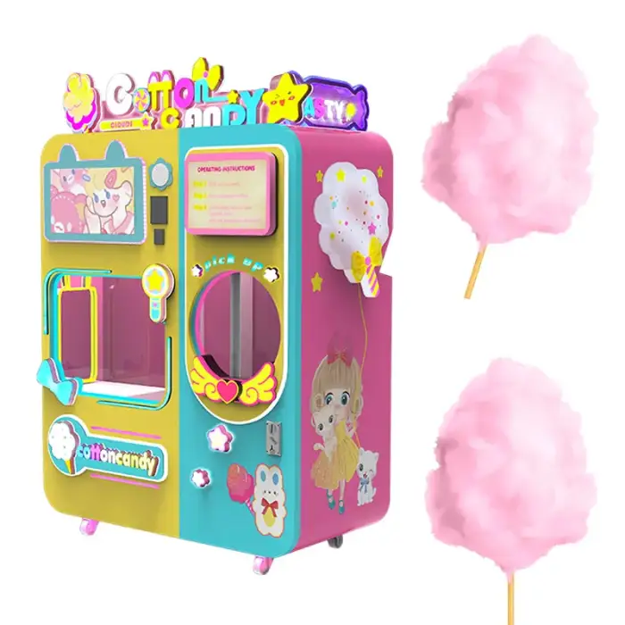 Automatic Candy Cotton Machine Industrial Cotton Candy Vending Machine For Adult Children