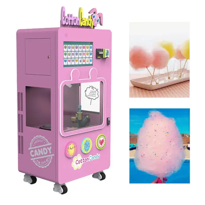 Automatic Candy Cotton Machine Industrial Cotton Candy Vending Machine For Adult Children