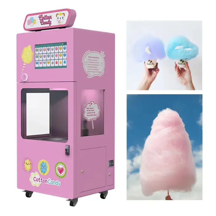 Automatic Candy Cotton Machine Industrial Cotton Candy Vending Machine For Adult Children