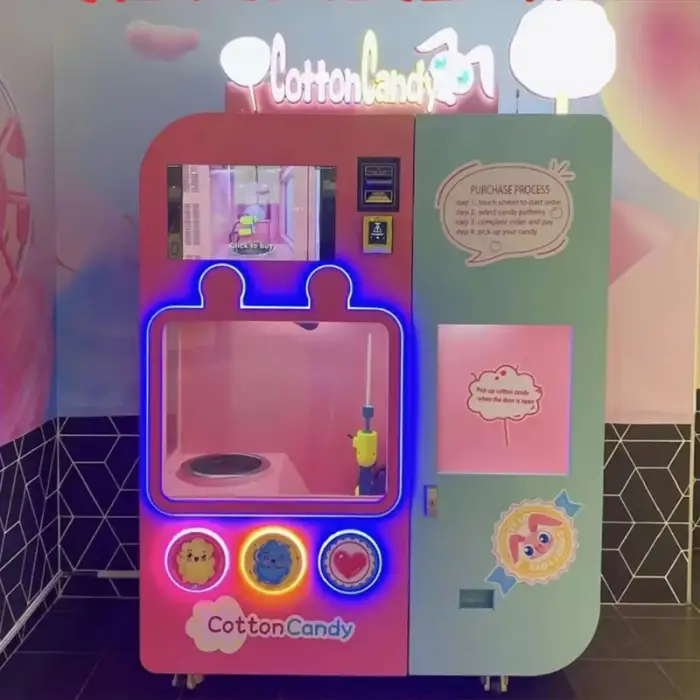 Automatic Candy Cotton Machine Industrial Cotton Candy Vending Machine For Adult Children