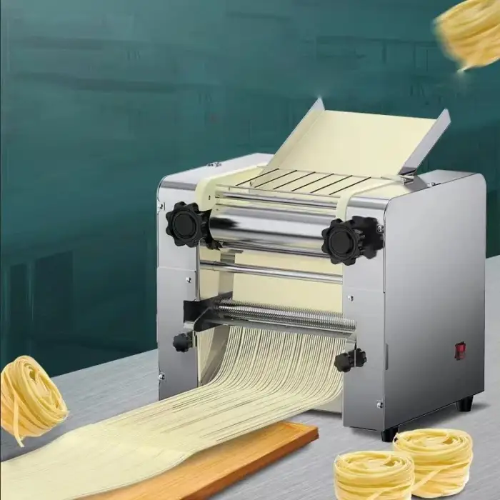 Commercial Desktop Automatic All-in-One Dough Sheeter Electric Dumpling Noodle Pressing Machine with Kneading Cutting Features