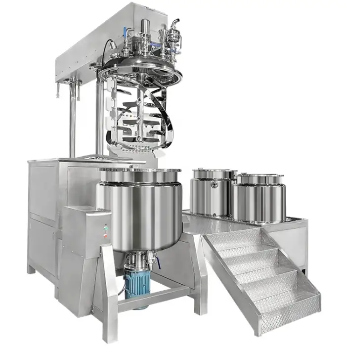 Vacuum hydraulic lift mixer for cream, lotion, toothpaste, cosmetic emulsifying homogenizer.