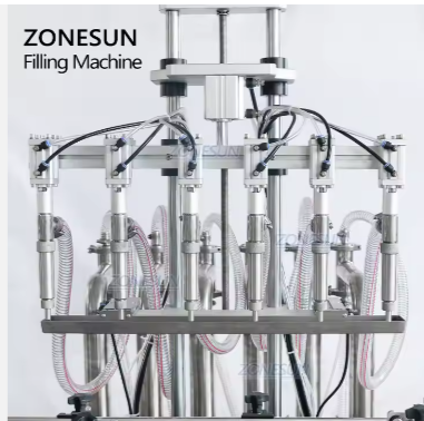 ZONESUN 6Heads Automatic Pneumatic Fruit Juice Soap Detergent 6Heads Bottle Filling Machine Line With Cheap Price