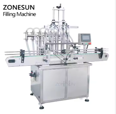 ZONESUN 6Heads Automatic Pneumatic Fruit Juice Soap Detergent 6Heads Bottle Filling Machine Line With Cheap Price