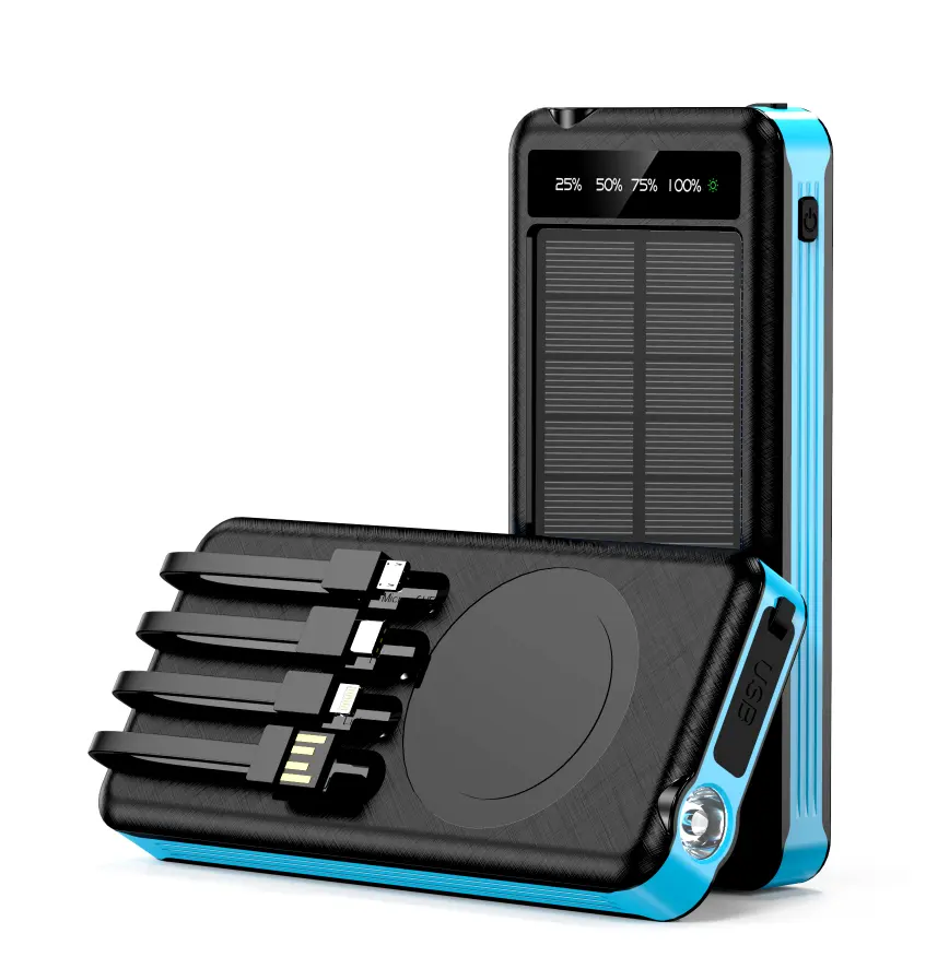 20000mAh Solar Power Bank for iphone Samsung Portable Charging Wireless Battery Charger Power Banks & Power Station