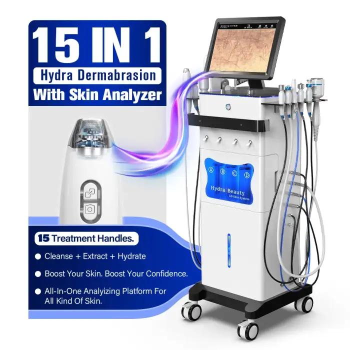 15-in-1 Multifunction Hydra Microdermabrasion: Jet Peel Aqua Hydro Dermabrasion Machine