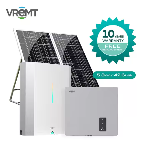 VREMT 5.3kWh-42.6kWh Solar System with Lithium-Ion Storage Batteries for Home Energy Storage.