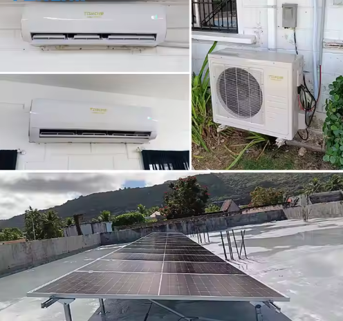 Solar Powered DEYE Air Conditioner Off-Grid DC 48V Hybrid Portable AC 9000 12000 18000 24000 BTU