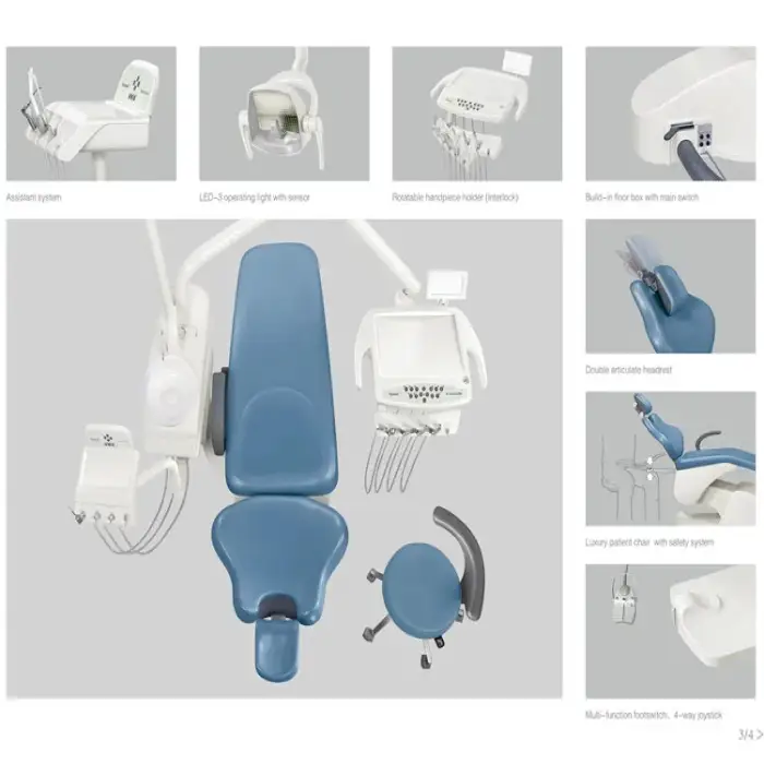 Dental Surgery Chair Featuring Integrated LED Light for Enhanced Visibility