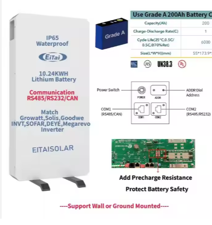 10 KWH LiFePO4 300Ah Solar Lithium Battery Pack for Solar Systems 48V 200Ah