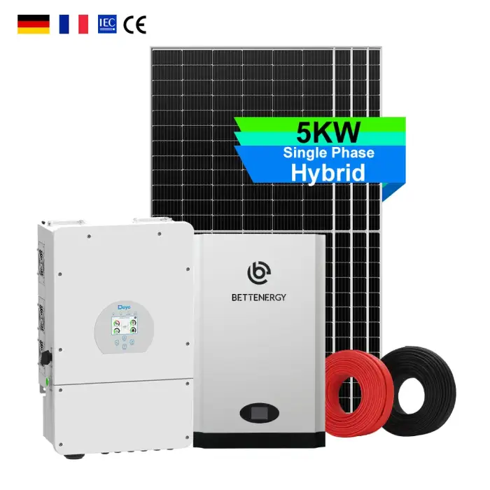 Bettenergy Complete 5kW 6kW 8kW 10kW Hybrid Solar Power System with 100Ah LiFePO4 Battery Storage