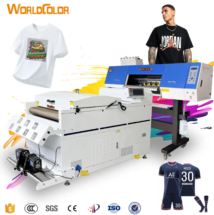 A1 DTF Printer 60Cm I3200 Heads T-Shirt Film Printer With Oven Dryer Machine 2 4 Heads 24 Inch DTF Printer