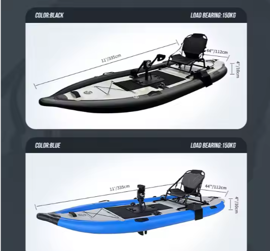 Favorite 2024 New Trendy Inflatable Fishing Canoe Boat Sit On Top Foldable Pedal Kayak For Recreational Fishing