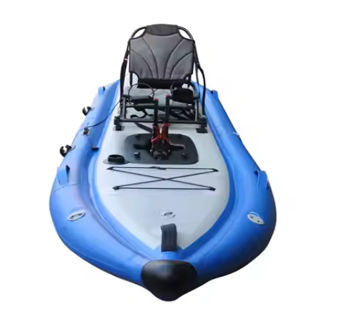 Viking Inflatable Rowing Pedal Boat for Drifting Fishing Power System Material Folding Kayak with Foot Drive Pedal PVC Canoe