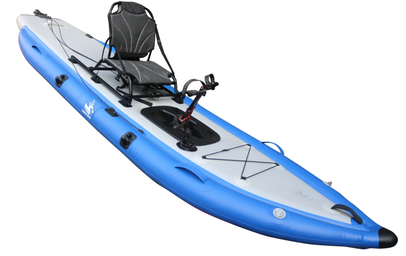 Viking Inflatable Rowing Pedal Boat for Drifting Fishing Power System Material Folding Kayak with Foot Drive Pedal PVC Canoe