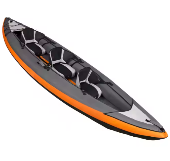 Best Selling 13ft Family Recreation Three Person Inflatable Boat PVC Foldable Kayak with Pedals