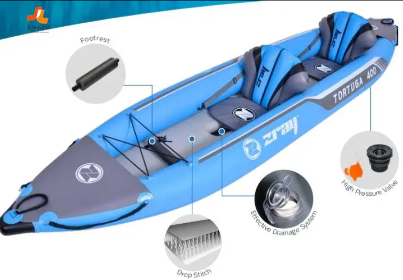 Manufacture Wholesale Zray Double Inflatable Canoe Fish Boat PVC Inflatable Kayak for Two Person