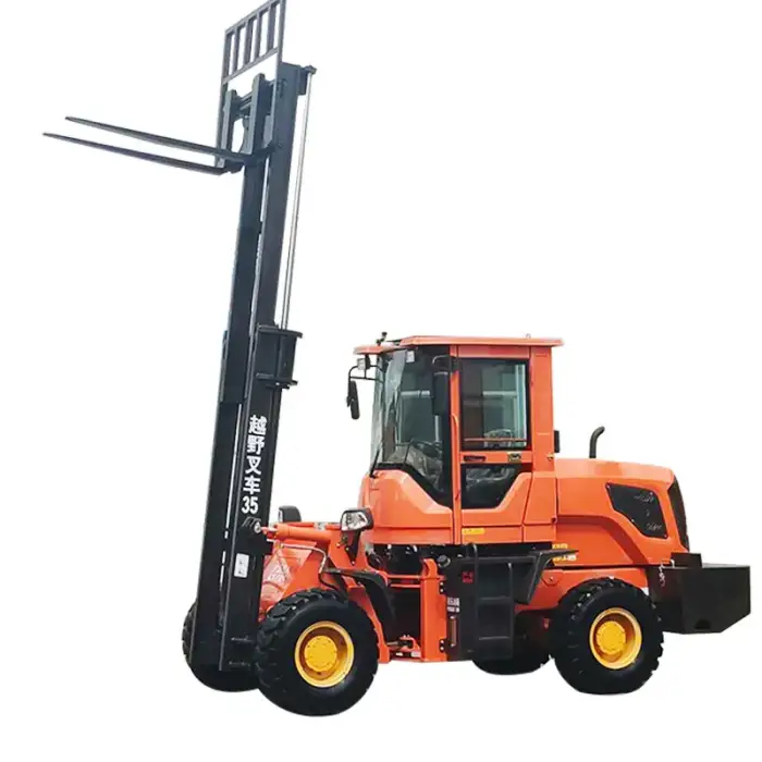 3.5-Ton Diesel Multifunctional Forklift Internal Combustion Hydraulic Lifting Handling Crane 4WD Engine Motor