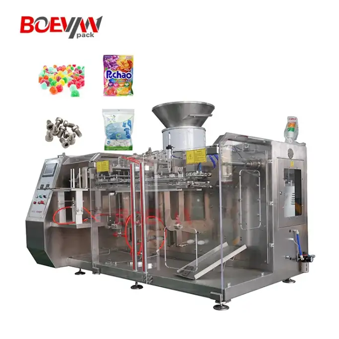 Automatic Sugar Candy Packaging Machine Horizontal Premade Pouch Packaging Machinery