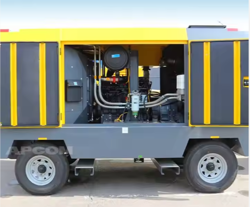 Diesel Portable Screw Air Compressor For Mining Quarry High Pressure 25Bar 360Psi 800CFM