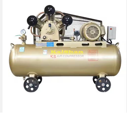 Portable Silent Piston Air Compressor With 200L Air Tank 2Heads Oil-Free AC Power