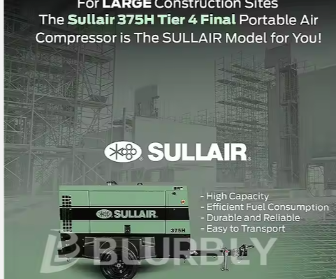 Sullair 375H Screw Industrial Air Compressor