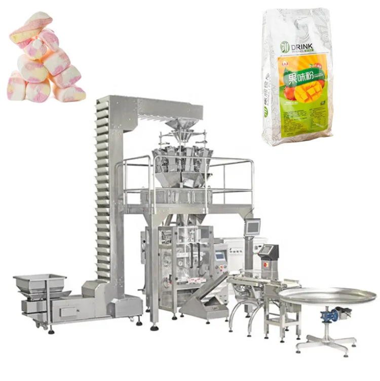 500G 1Kg Snack Oatmeal Cereals Popcorn Multi Function Gusseting Bag Packing Machine With Multihead Weigher