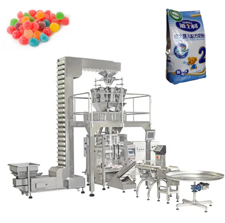 500G 1Kg Snack Oatmeal Cereals Popcorn Multi Function Gusseting Bag Packing Machine With Multihead Weigher