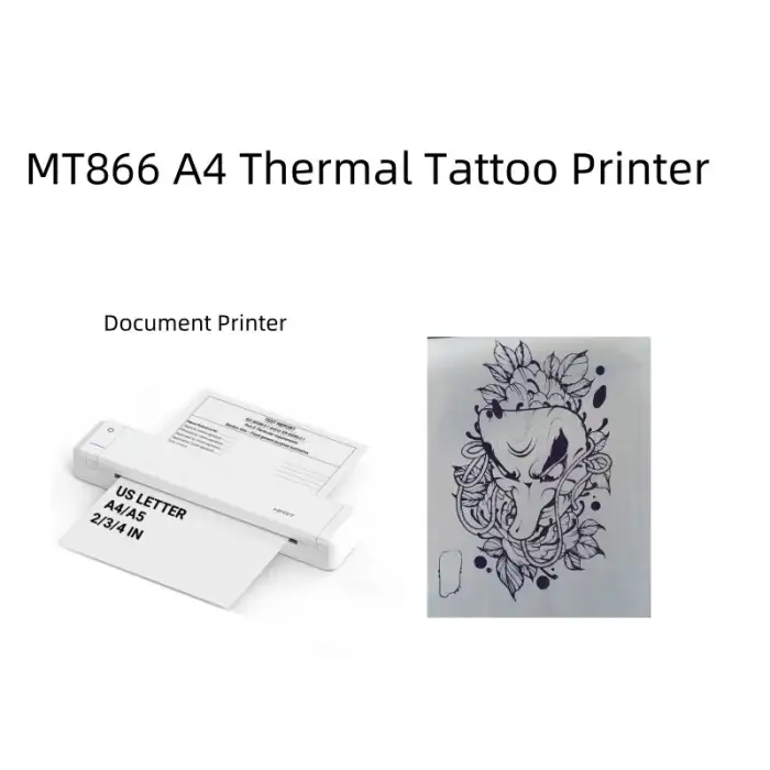 Bluetooth Wireless Portable A4 Thermal Printer 300DPI Tattoo Stencil Printer For Tattoos Making