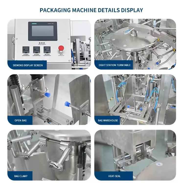 Automatic Multi-Function Packaging Machines Food, Cookie, Chips, Biscuit, Nut,  Snack Pouch Packing Machine