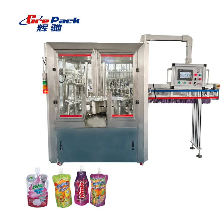 High Speed Automatic Standing up Spout Pouch Filling and Capping Machine for Juice