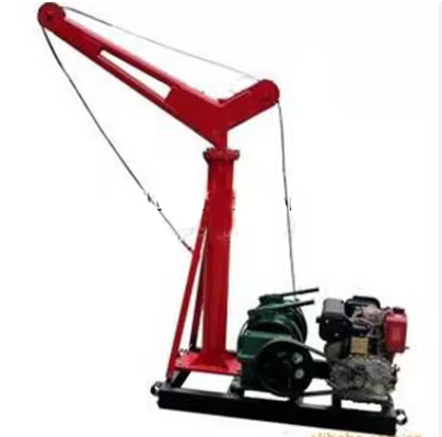 Construction Lift Crane Mini Diesel Hoist With 1 Ton Capacity Portable Mini Mobile Crane For Sale