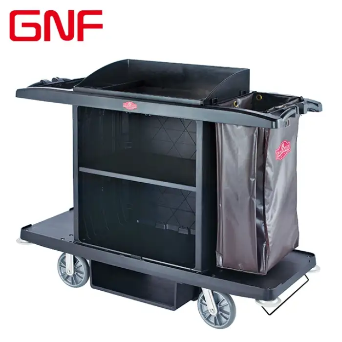 GNF Hotel multifunctional plastic housekeeping trolley room service cleaning Maid cart with door