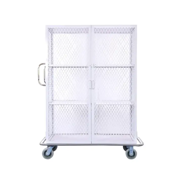 stainless steel laundry trolley linen service cart housekeeping for hotel