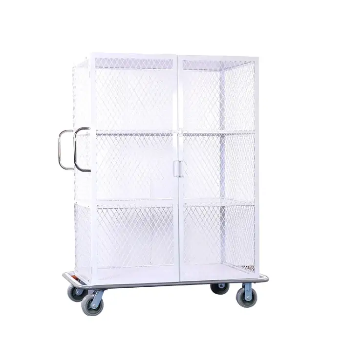 stainless steel laundry trolley linen service cart housekeeping for hotel