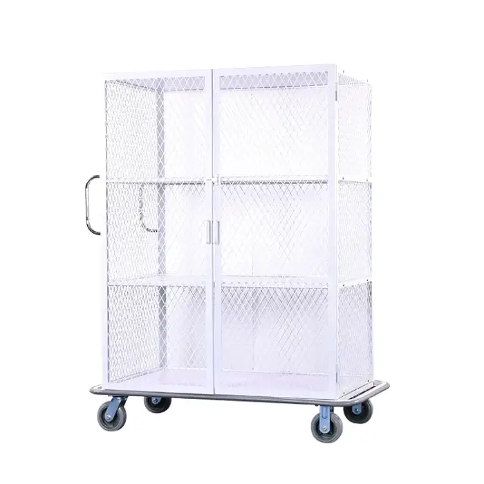 stainless steel laundry trolley linen service cart housekeeping for hotel