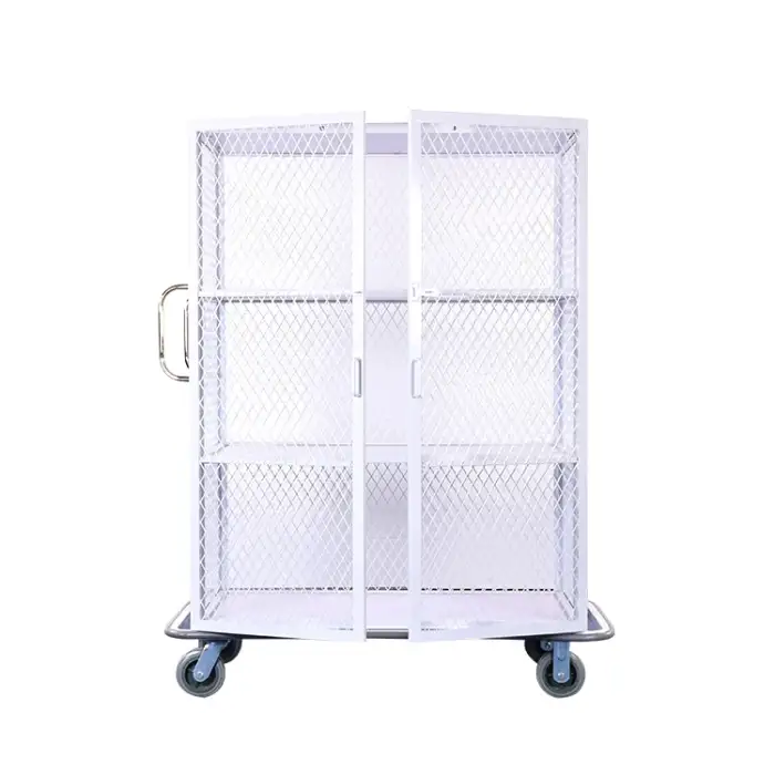 stainless steel laundry trolley linen service cart housekeeping for hotel