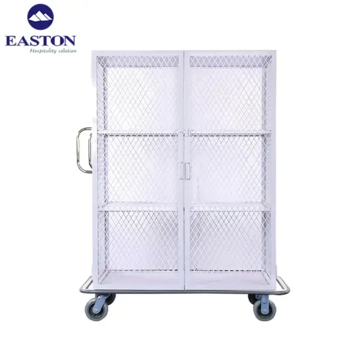 stainless steel laundry trolley linen service cart housekeeping for hotel